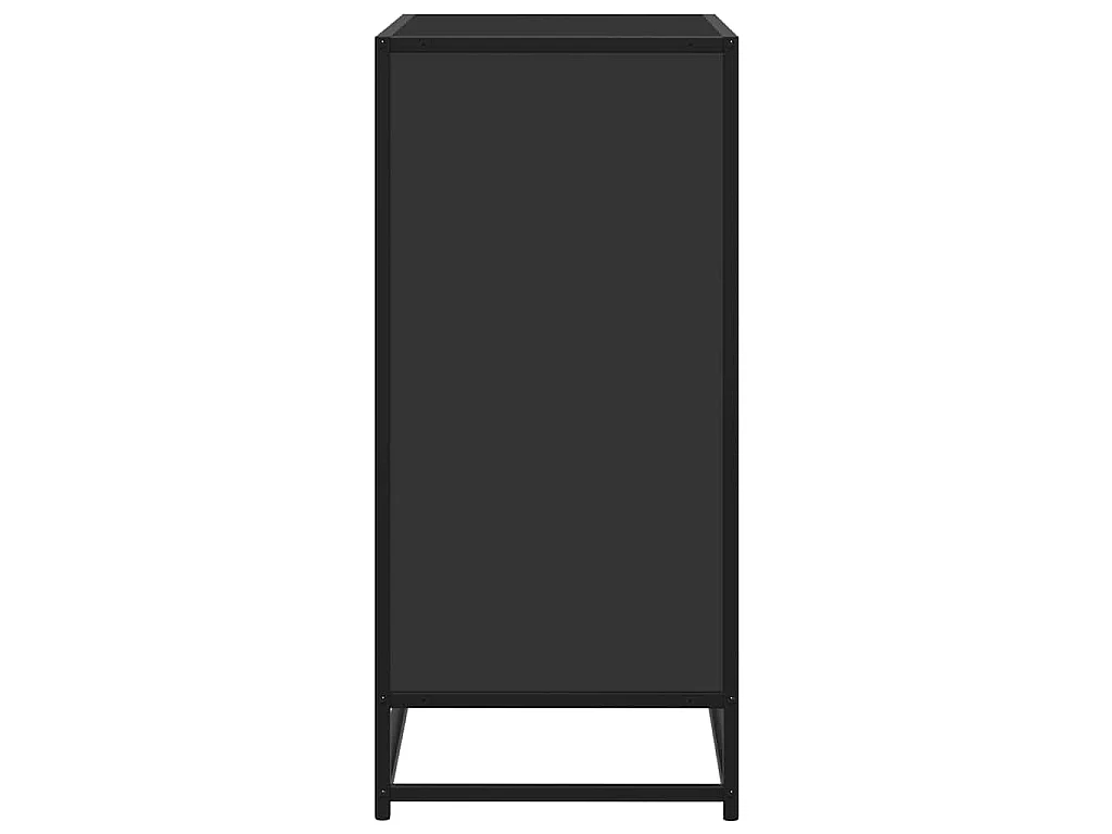 Dressoir 68x35x76 cm bewerkt hout en metaal zwart