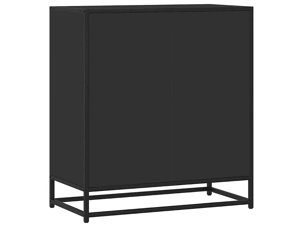 Dressoir 68x35x76 cm bewerkt hout en metaal zwart