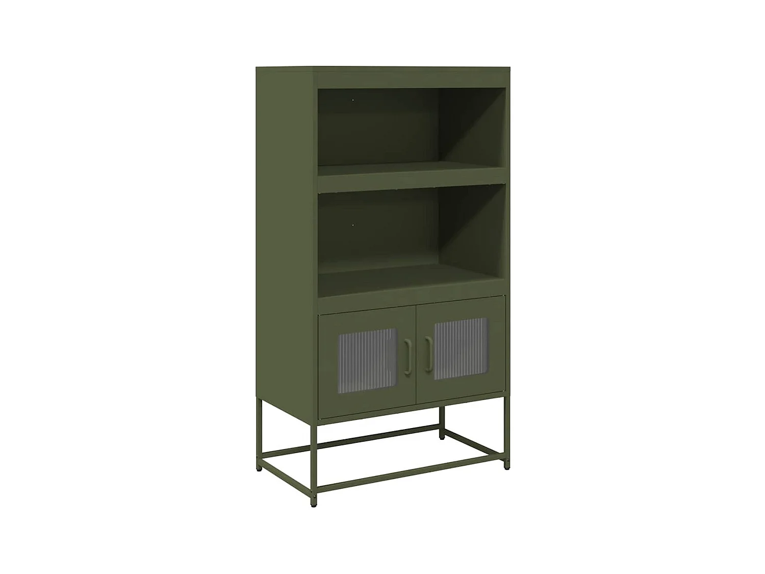 Buffet haut vert olive 68x39x123 cm acier