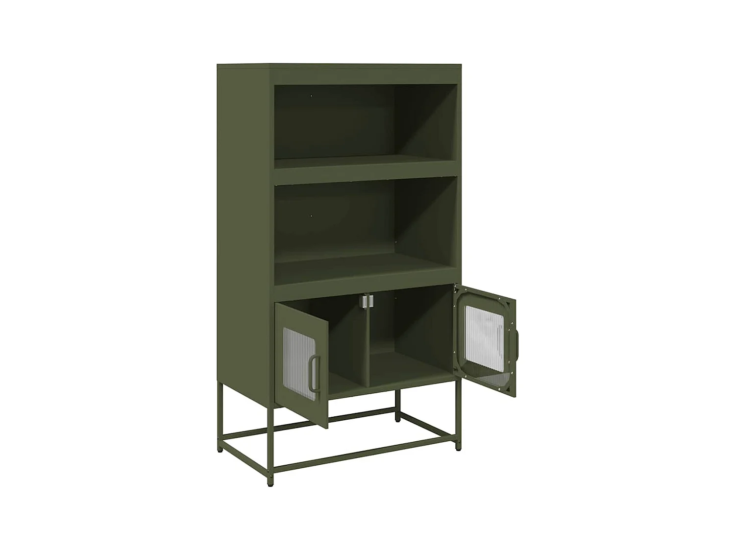 Buffet haut vert olive 68x39x123 cm acier