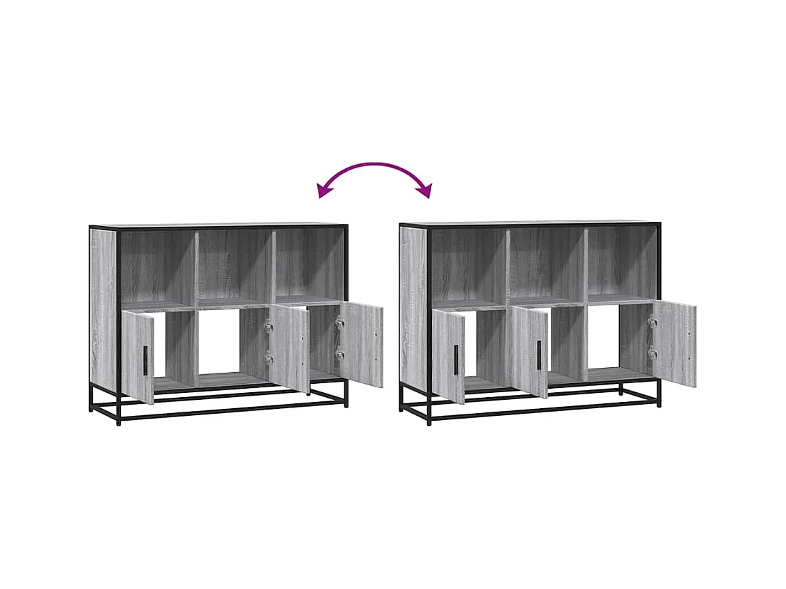 Buffet sonoma gris 100x35x76 cm bois d'ingénierie