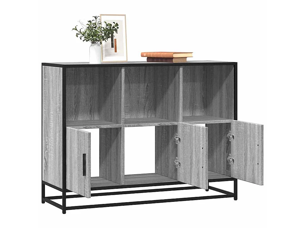 Sideboard Grau Sonoma 100x35x76 cm Holzwerkstoff