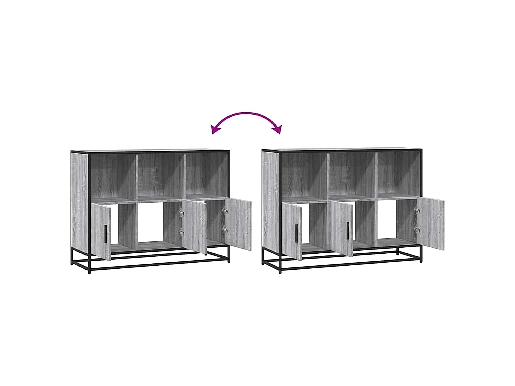 Sideboard Grau Sonoma 100x35x76 cm Holzwerkstoff