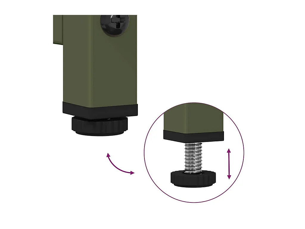 Buffet haut vert olive 68x39x107 cm acier