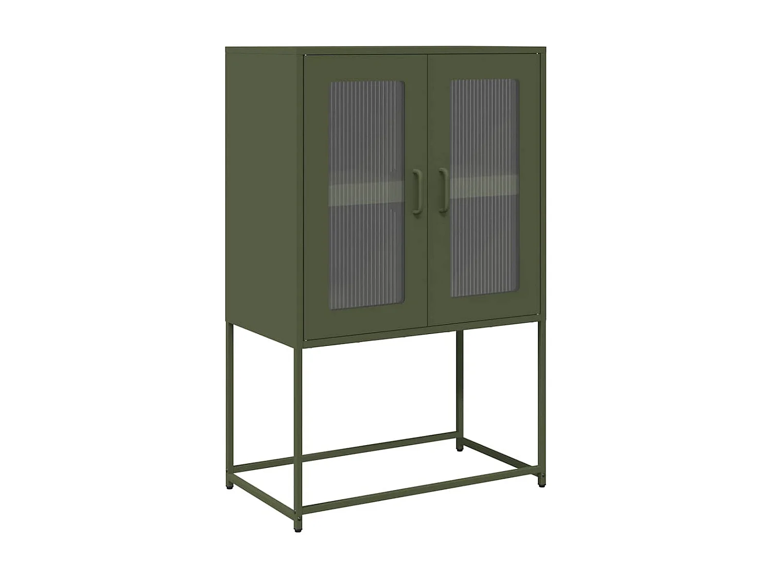 Buffet haut vert olive 68x39x107 cm acier