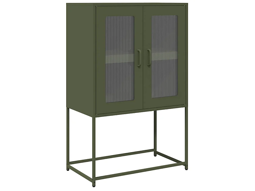 Buffet haut vert olive 68x39x107 cm acier
