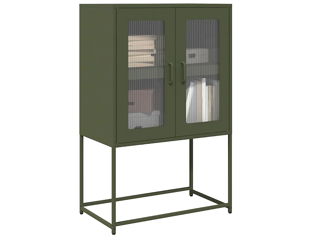 Buffet haut vert olive 68x39x107 cm acier