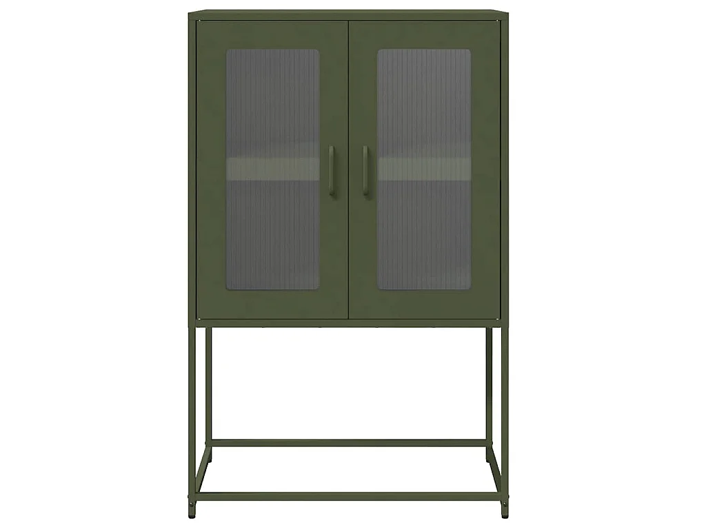 Buffet haut vert olive 68x39x107 cm acier