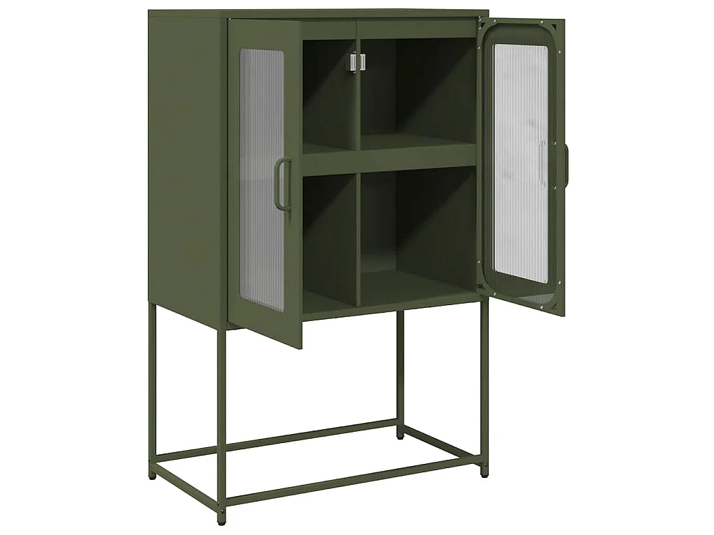 Buffet haut vert olive 68x39x107 cm acier