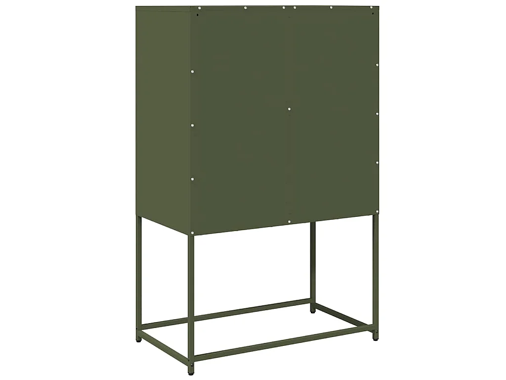 Buffet haut vert olive 68x39x107 cm acier