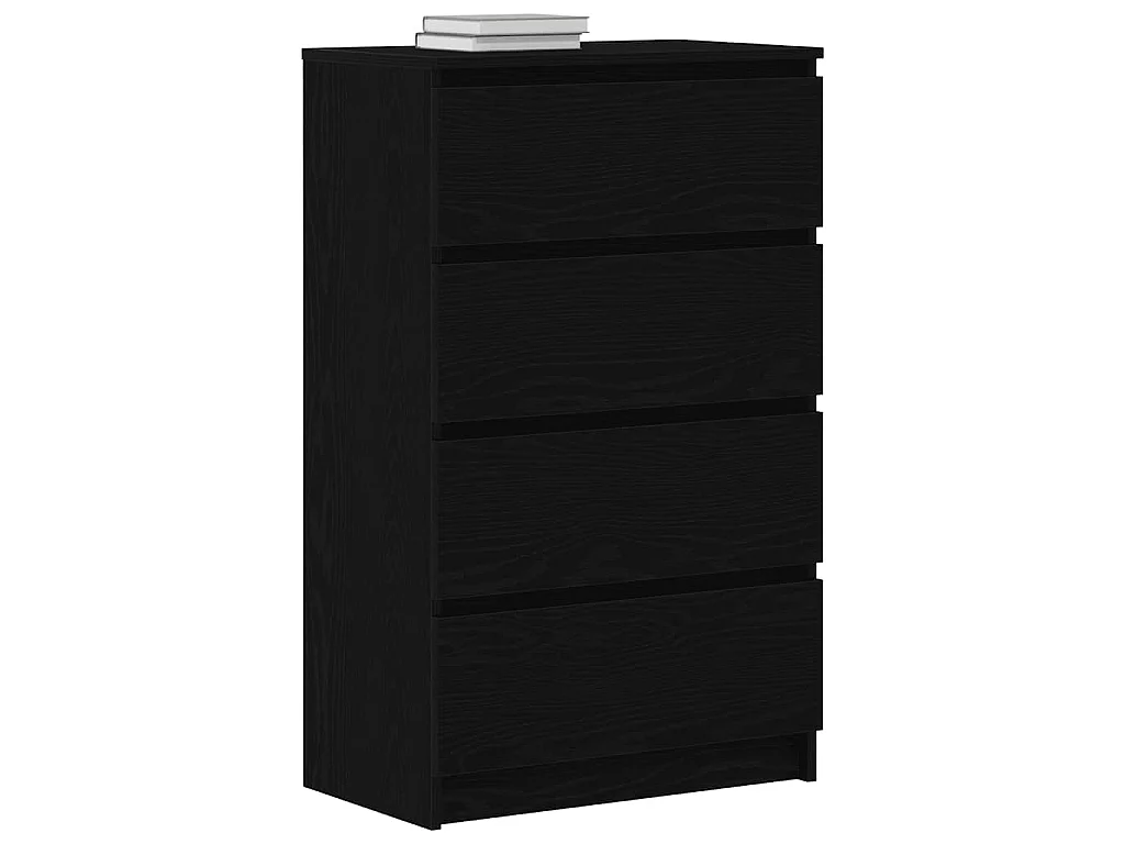 Buffet chêne noir 60x35x98,5 cm bois d'ingénierie