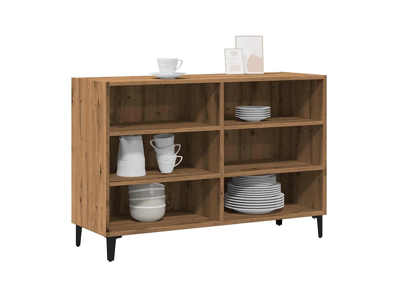 Buffet chêne artisanal 103,5x35x70 cm bois d'ingénierie
