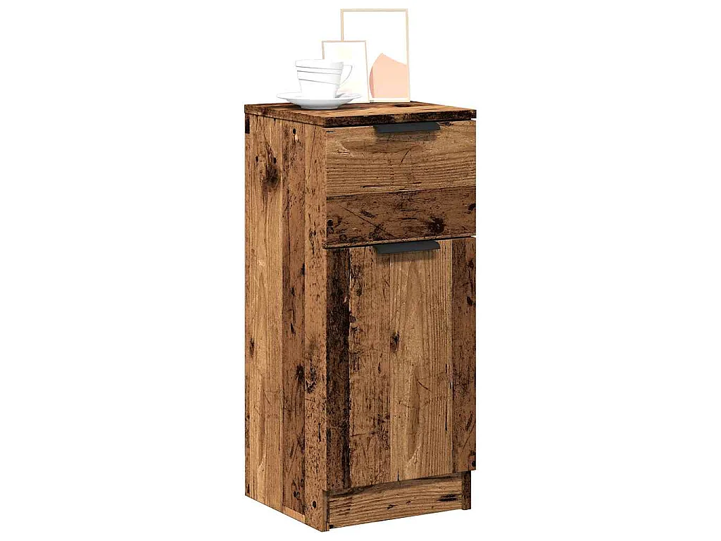 Buffet vieux bois 30x30x70 cm bois d'ingénierie