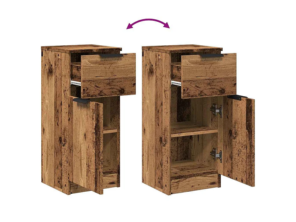 Buffet vieux bois 30x30x70 cm bois d'ingénierie