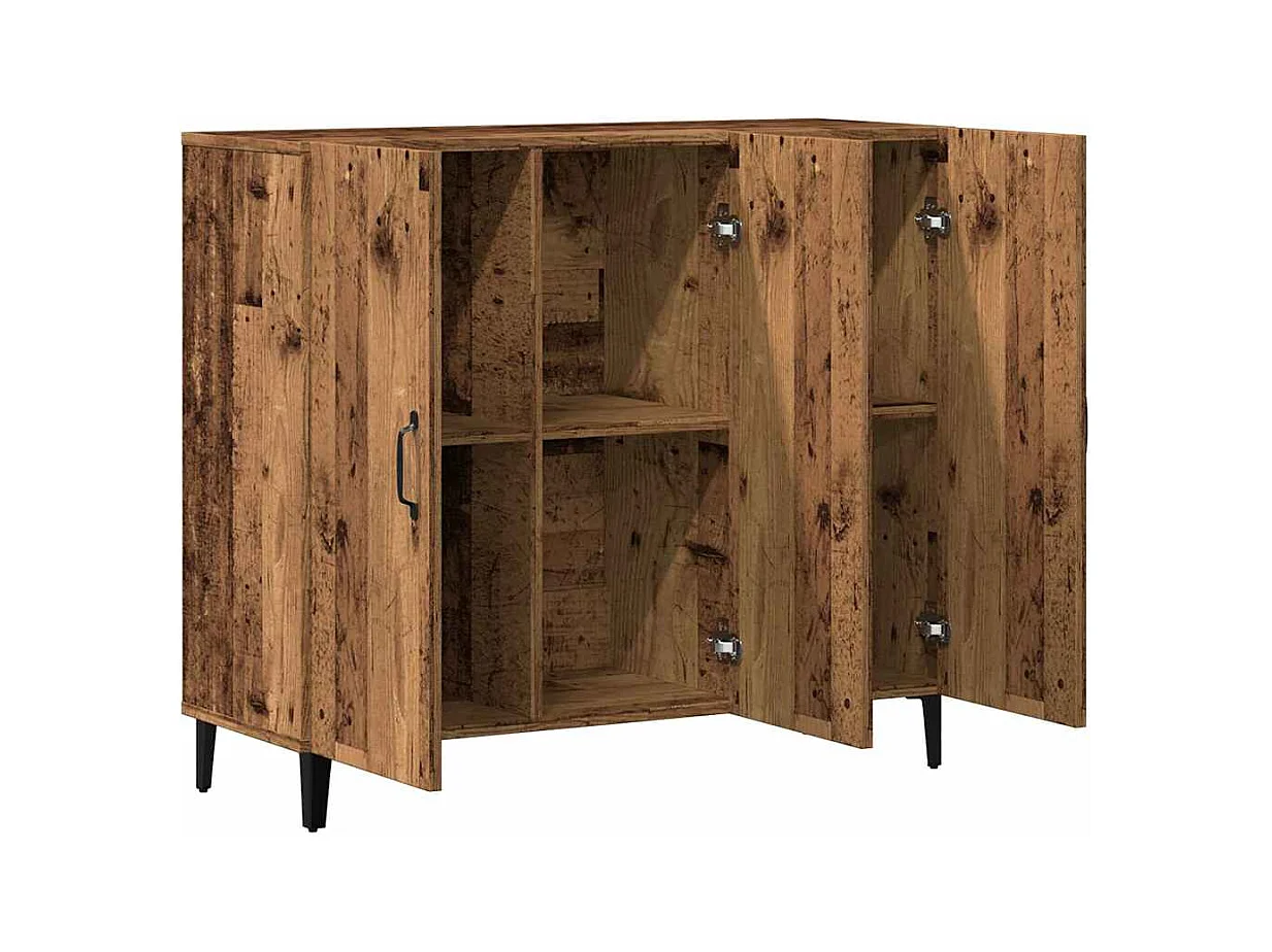 Buffet vieux bois 90x34x80 cm bois d'ingénierie