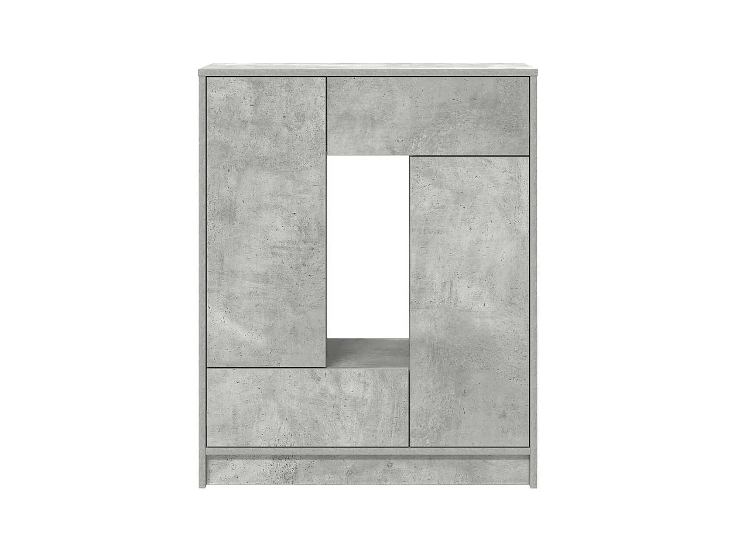 Buffet avec tiroirs et portes gris béton 73x31x90 cm