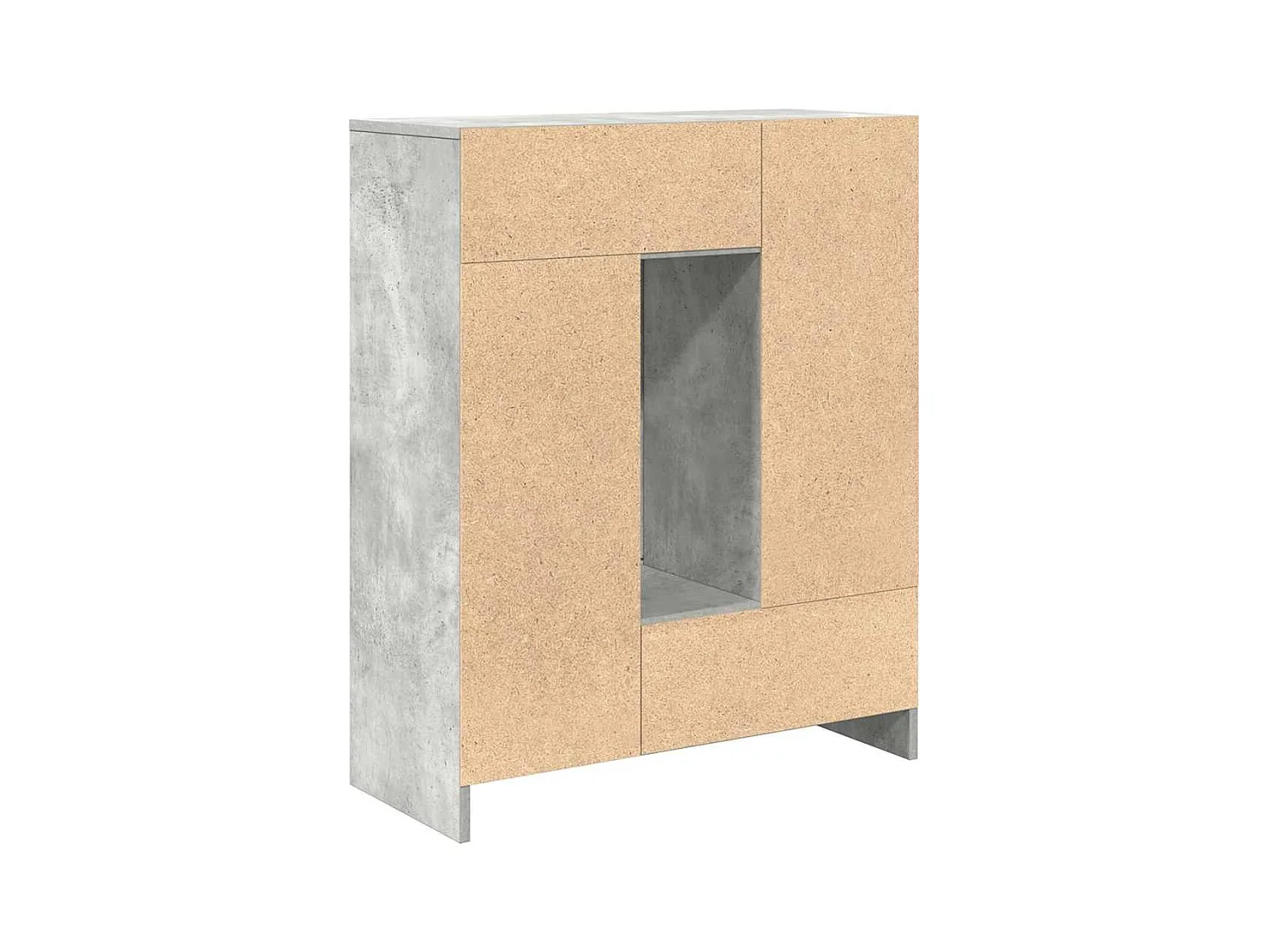 Buffet avec tiroirs et portes gris béton 73x31x90 cm