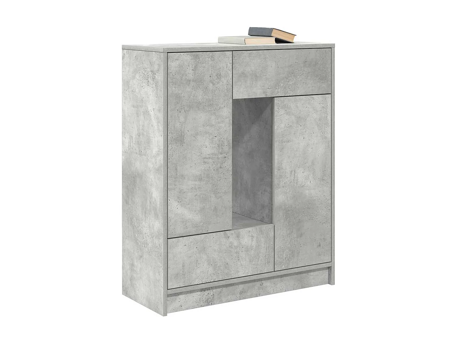 Sideboard mit Schubladen und Türen Betongrau 73x31x90 cm