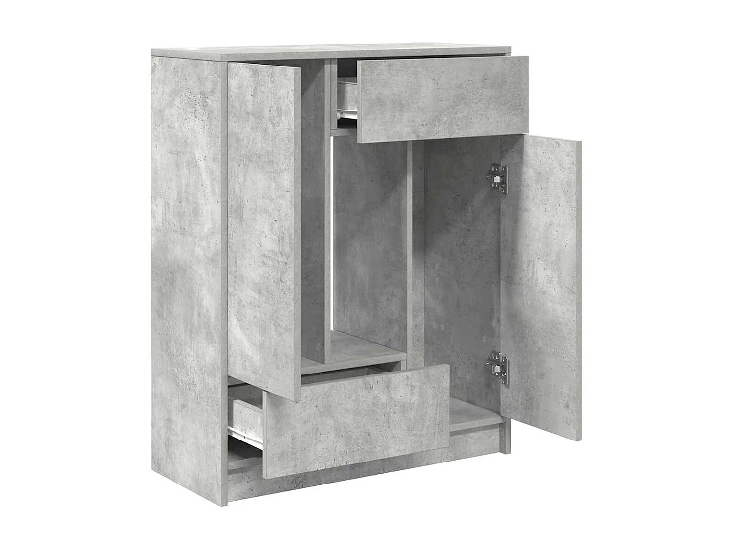 Sideboard mit Schubladen und Türen Betongrau 73x31x90 cm