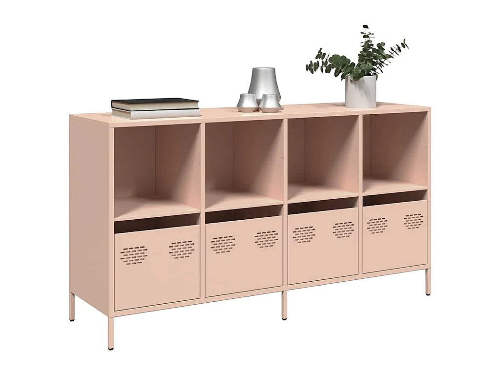 Buffet rose 135x39x73,5 cm acier laminé à froid