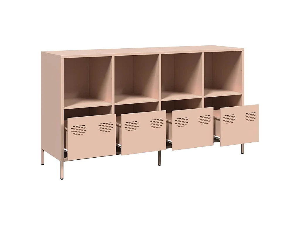 Buffet rose 135x39x73,5 cm acier laminé à froid