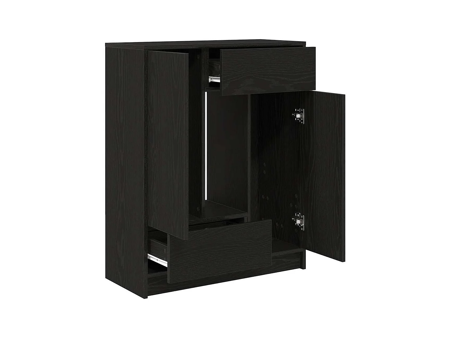 Aparador c/ gavetas e portas 73x31x90 cm carvalho preto