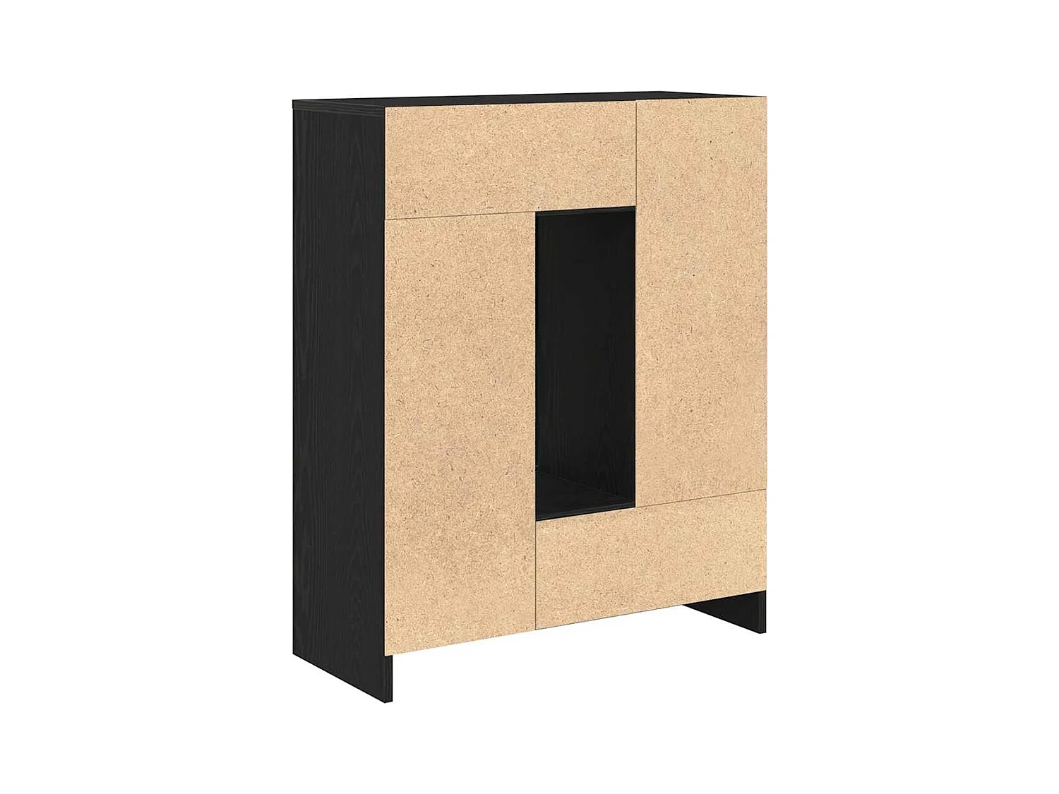 Aparador c/ gavetas e portas 73x31x90 cm carvalho preto