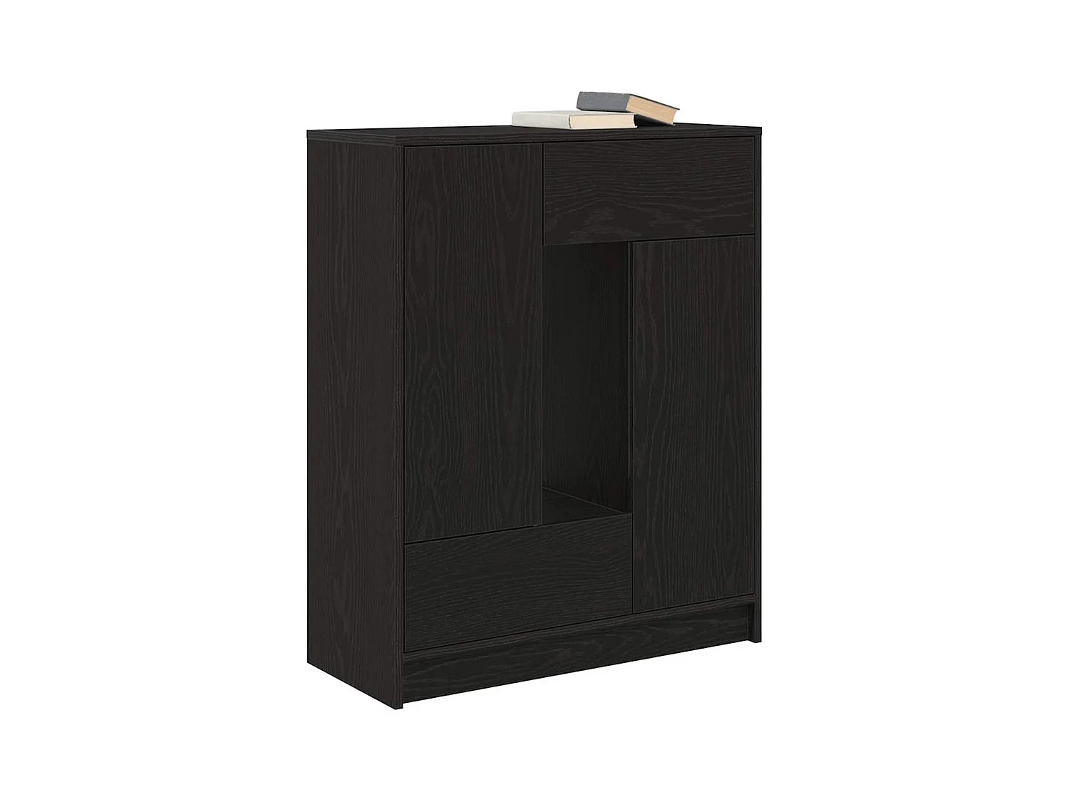 Buffet avec tiroirs et portes chêne noir 73x31x90 cm