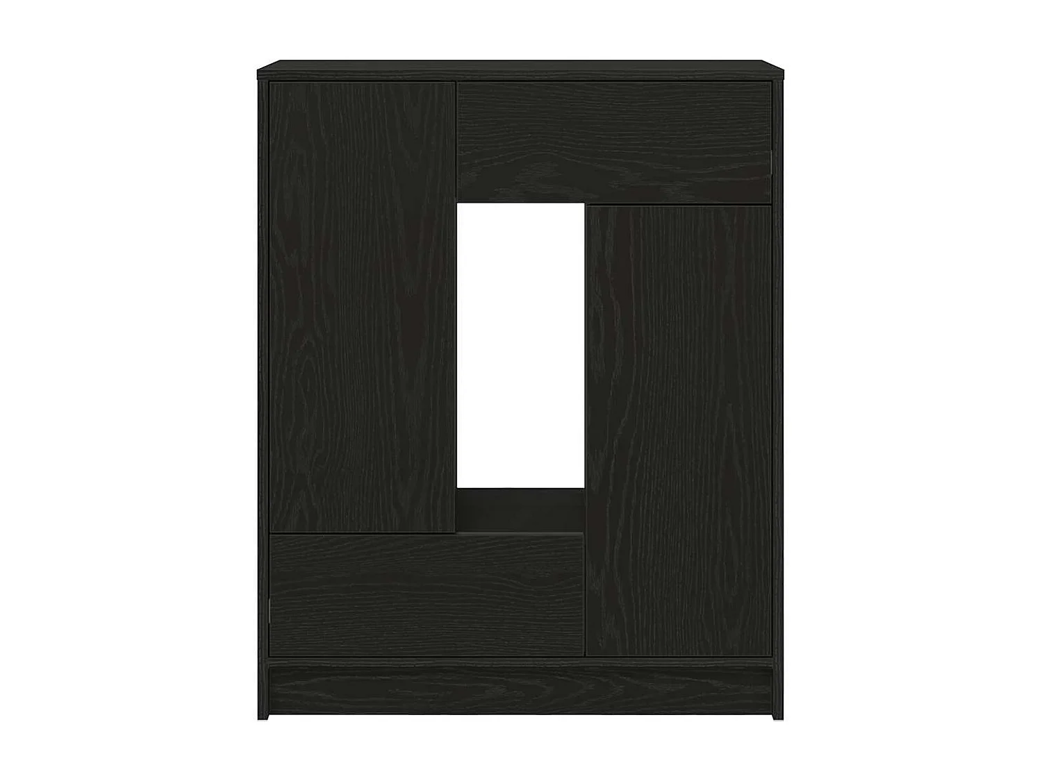 Sideboard mit Schubladen Türen Schwarz Eichen-Optik 73x31x90 cm