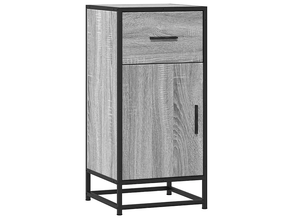 Sideboard Grau Sonoma 35,5x35x76 cm Holzwerkstoff und Metall