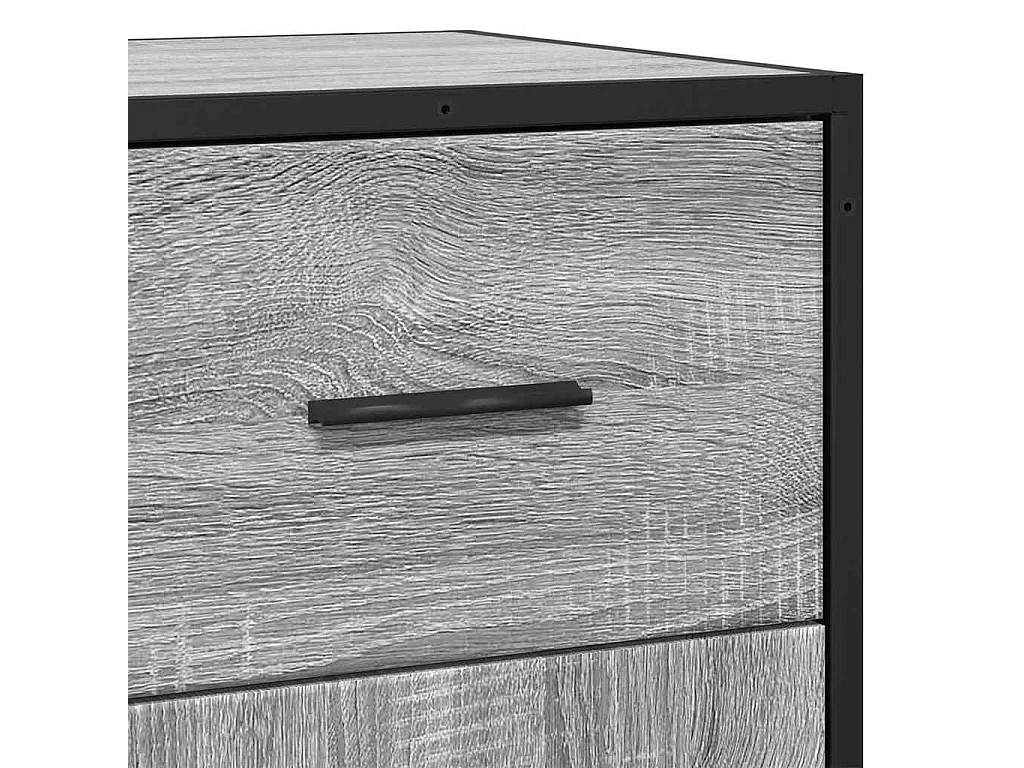 Sideboard Grau Sonoma 35,5x35x76 cm Holzwerkstoff und Metall