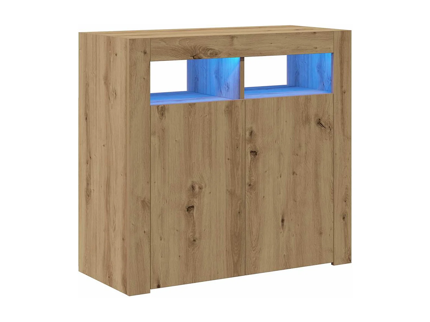 Sideboard mit LED-Leuchten Artisan-Eiche 80x35x75 cm