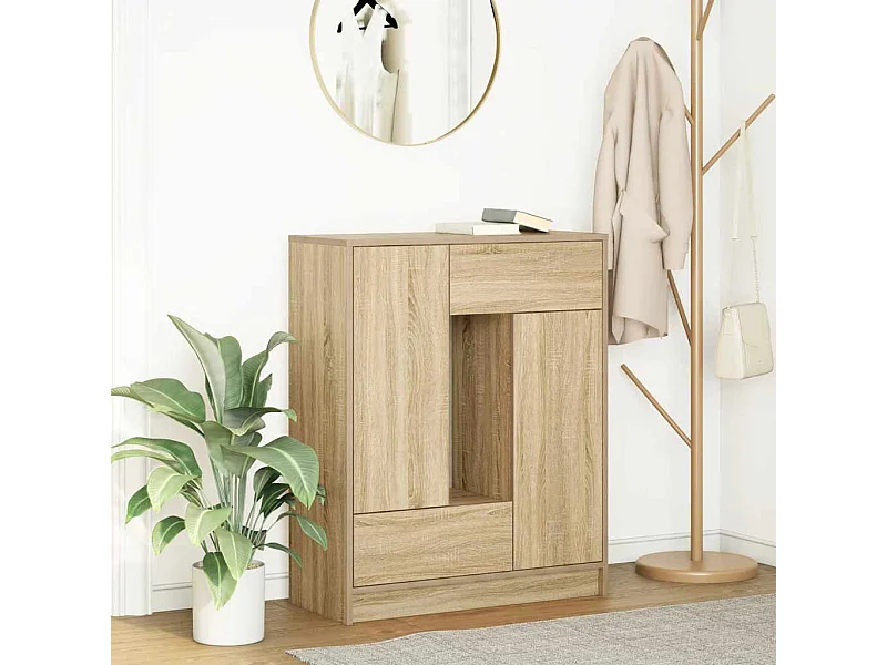 Sideboard mit Schubladen und Türen Sonoma-Eiche 73x31x90 cm