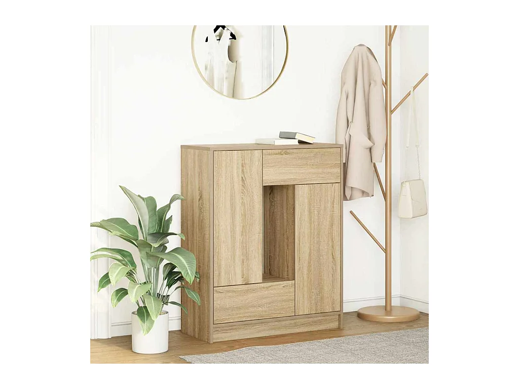 Buffet avec tiroirs et portes chêne sonoma 73x31x90 cm