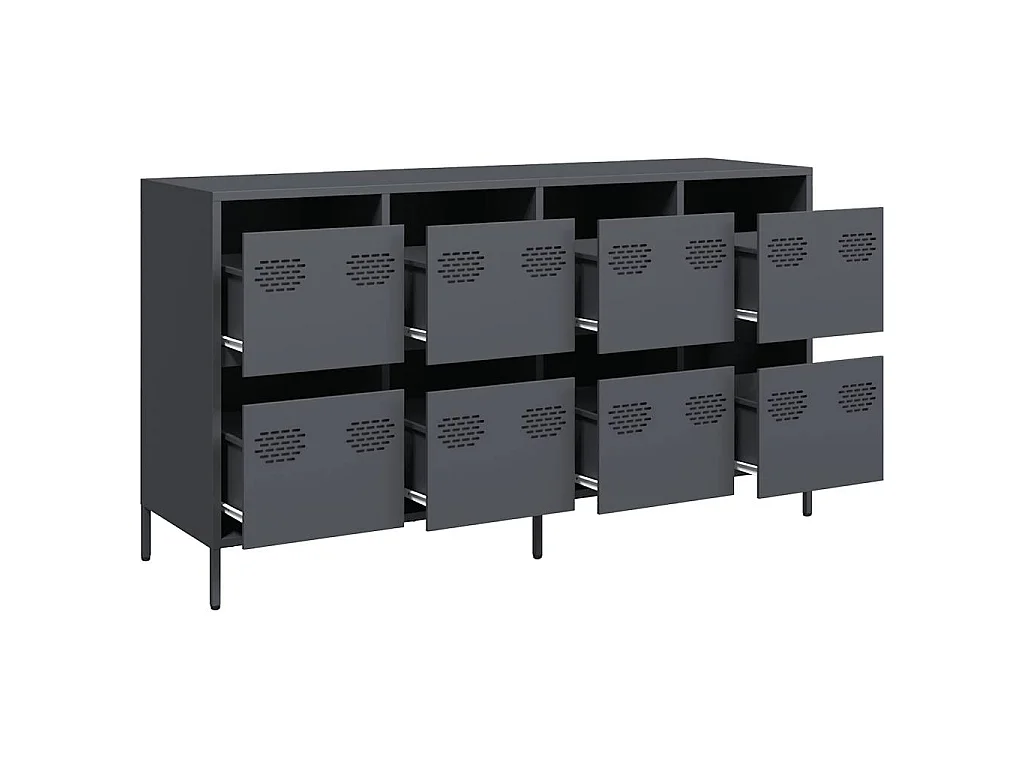 Buffet anthracite 135x39x73,5 cm acier laminé à froid