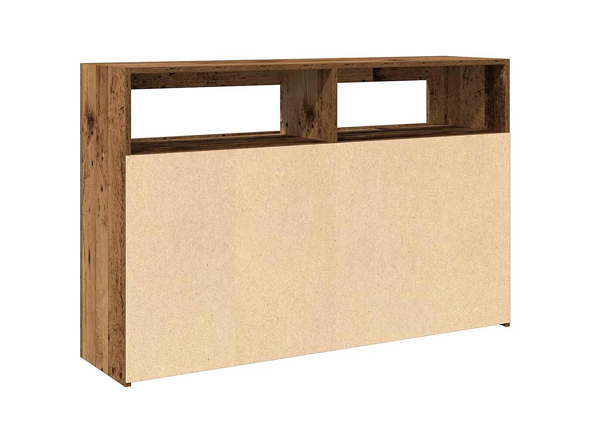 Buffet et lumières LED vieux bois 115,5x30x75cm bois ingénierie