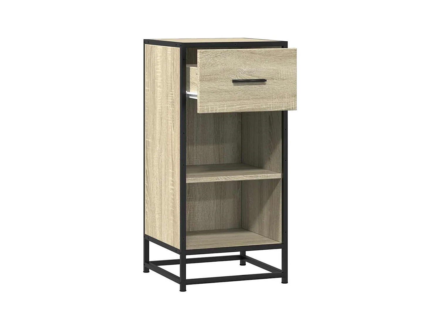 Buffet chêne sonoma 35,5x35x76 cm bois d'ingénierie et métal