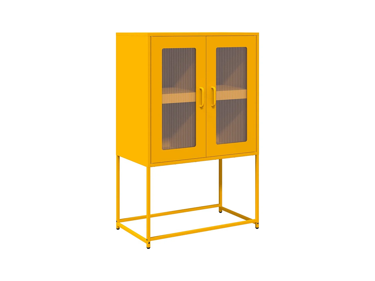 Hoge kast 68x39x107 cm staal mosterdgeel