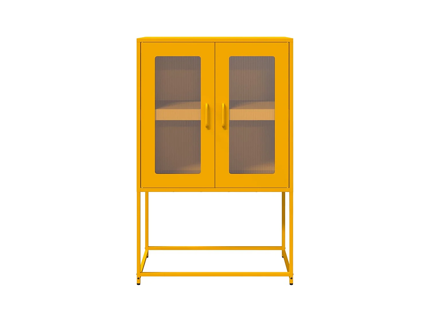 Hoge kast 68x39x107 cm staal mosterdgeel