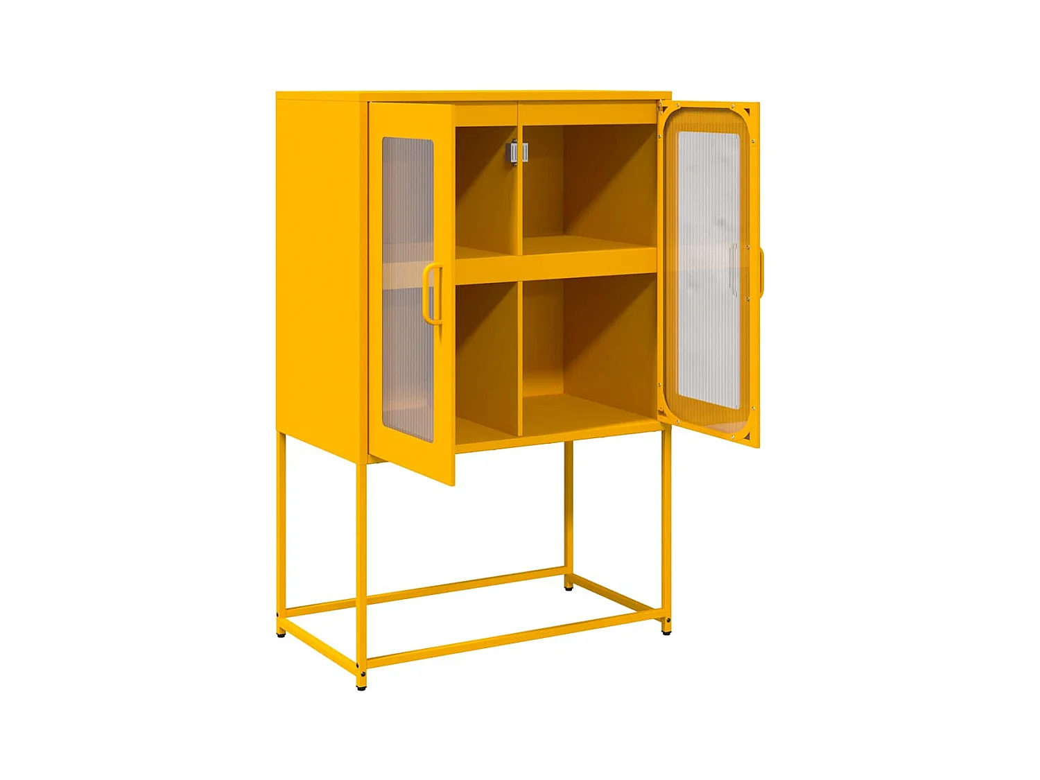 Hoge kast 68x39x107 cm staal mosterdgeel