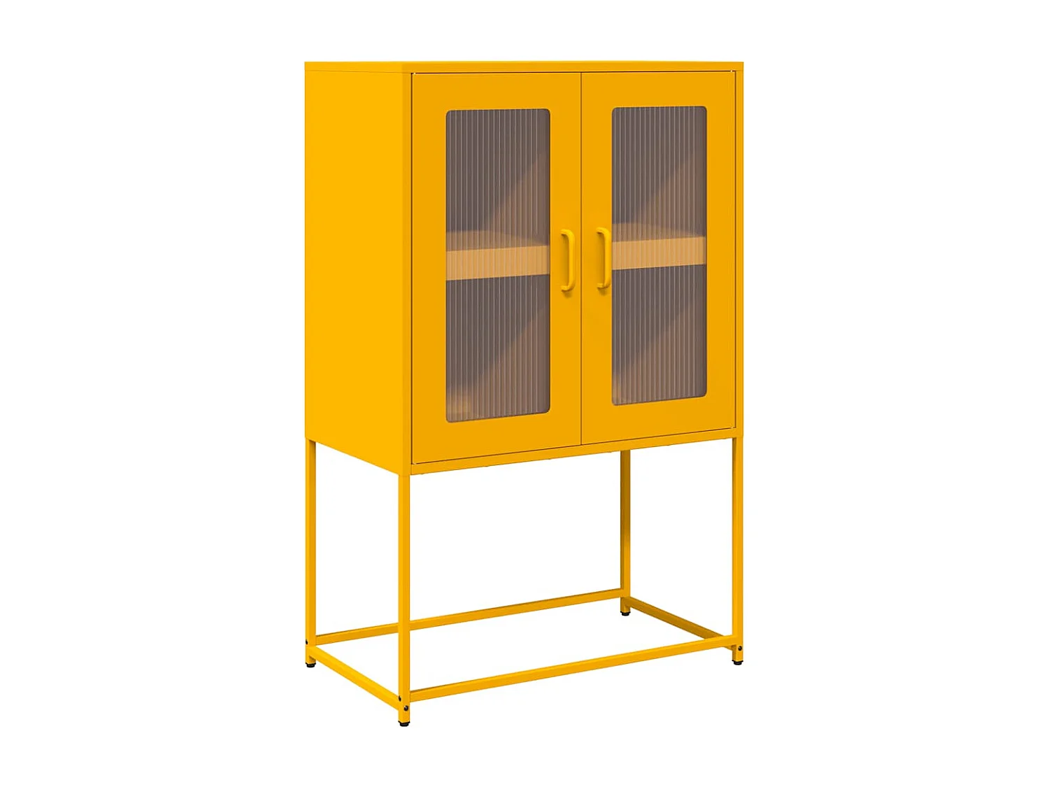 Buffet haut jaune moutarde 68x39x107 cm acier