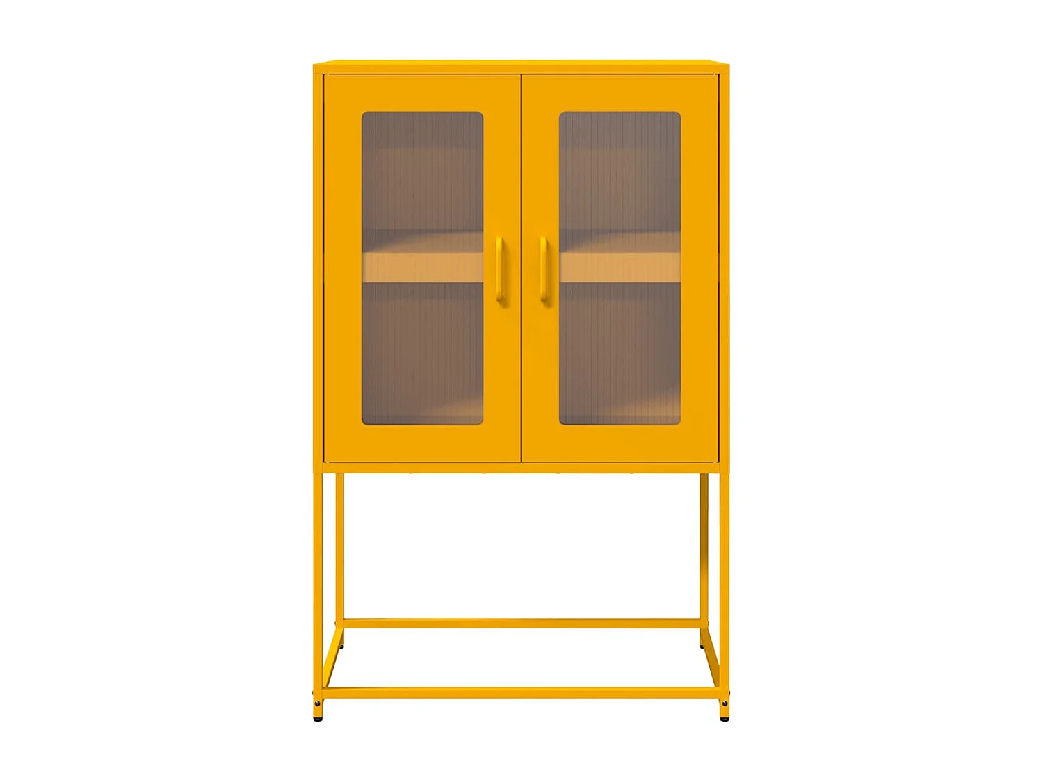 Hoge kast 68x39x107 cm staal mosterdgeel