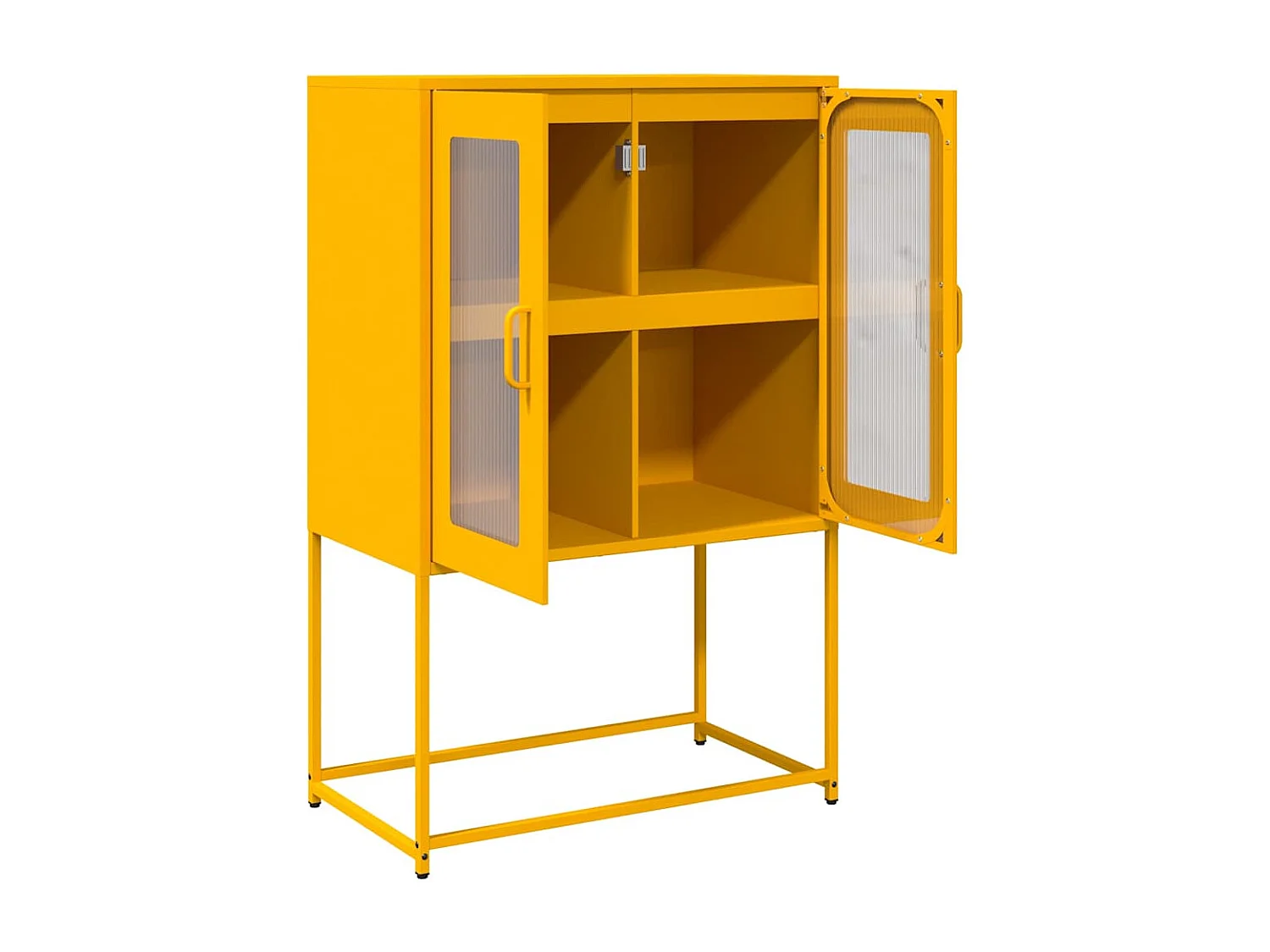 Hoge kast 68x39x107 cm staal mosterdgeel