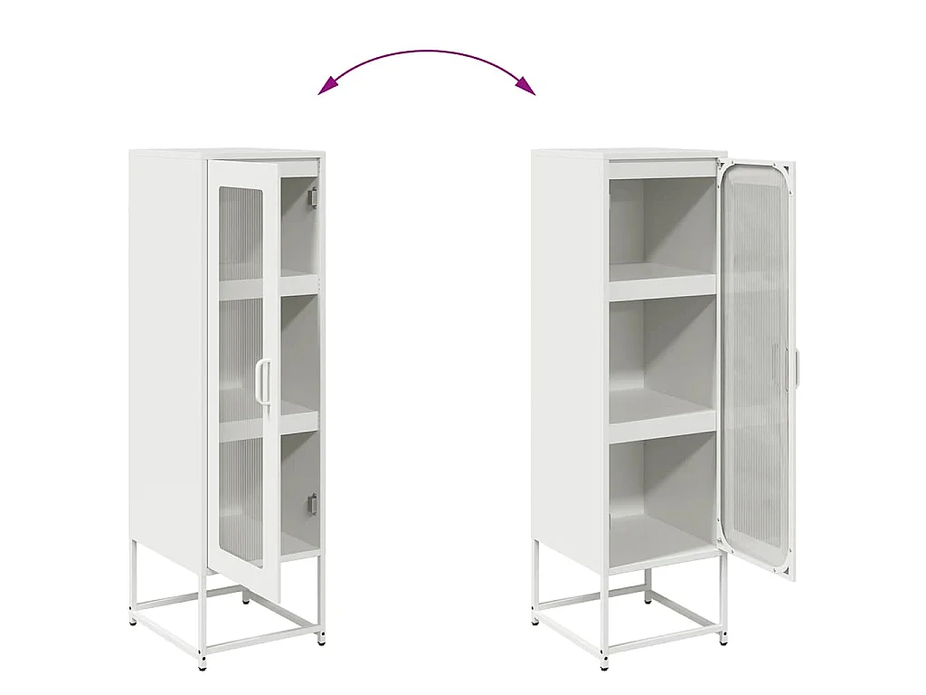 Aparador de acero laminado en frío blanco 36x39x123 cm