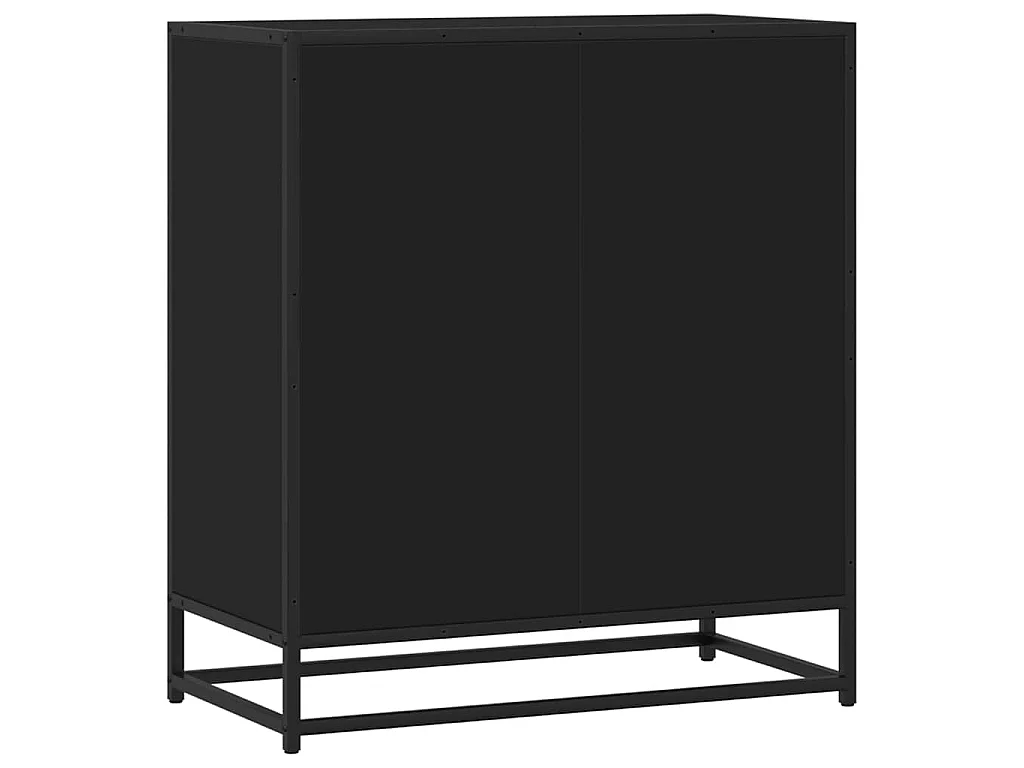 Credenza Rovere Nera 68x35x76 cm in Legno Multistrato
