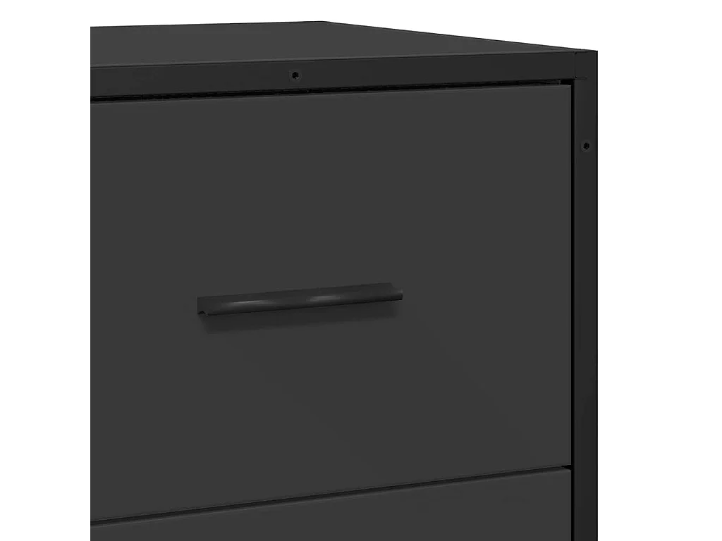 Credenza Rovere Nera 68x35x76 cm in Legno Multistrato