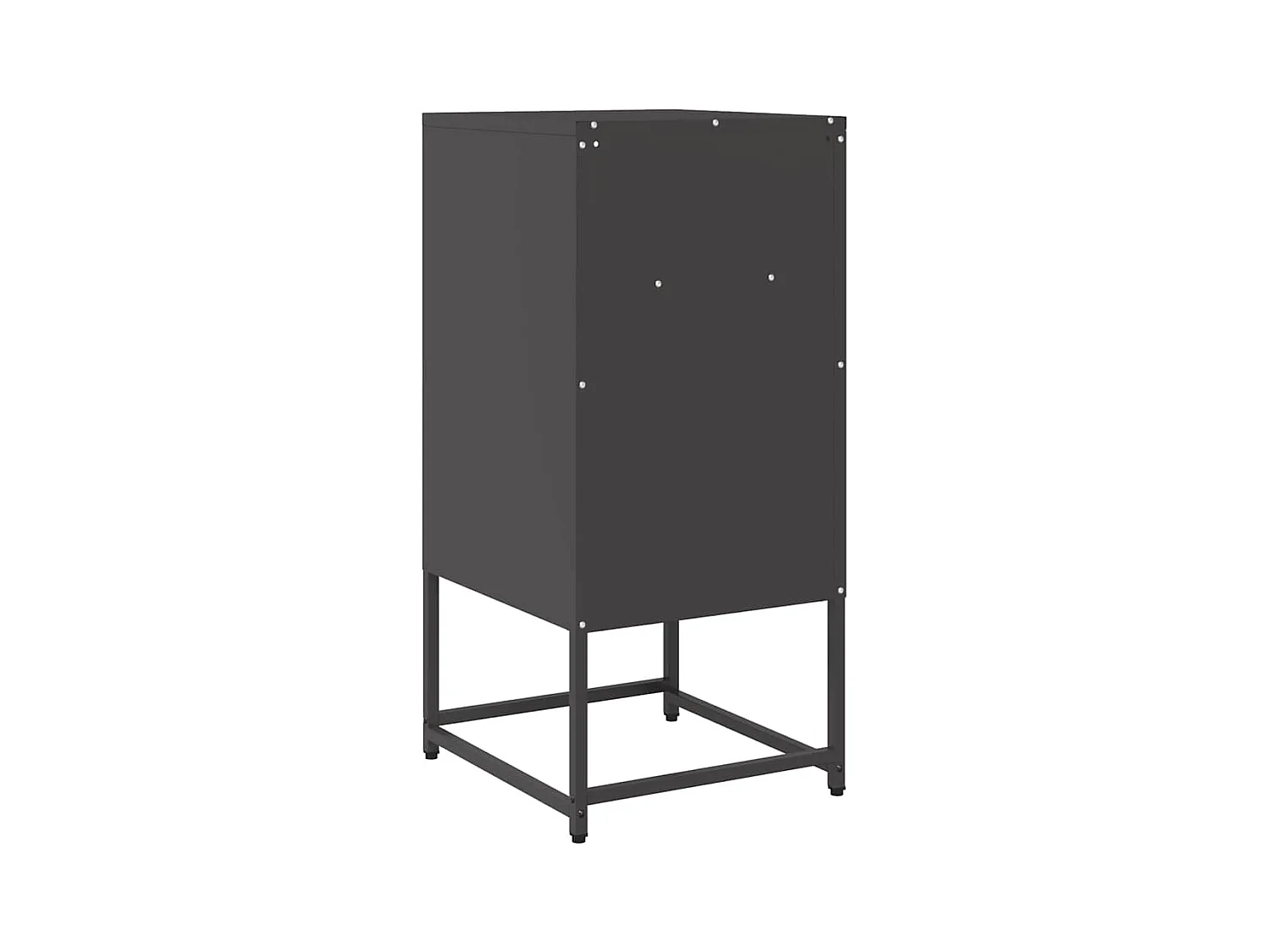 Comodino Nero 36x39x78 cm in Acciaio Laminato a Freddo