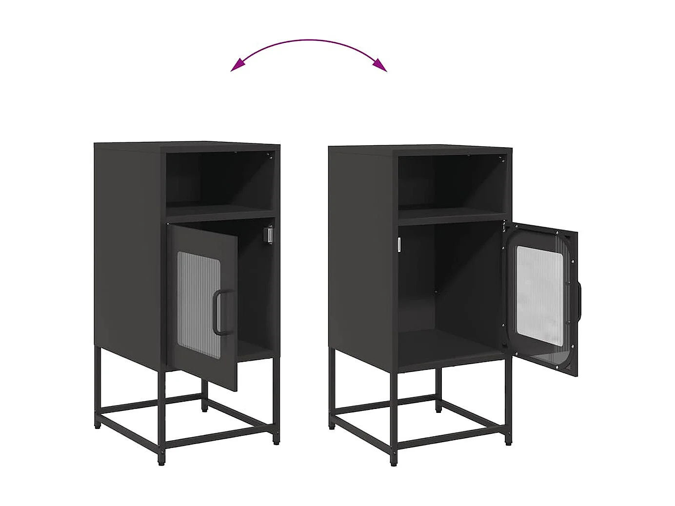 Nachtkastje 36x39x78 cm koudgewalst staal zwart