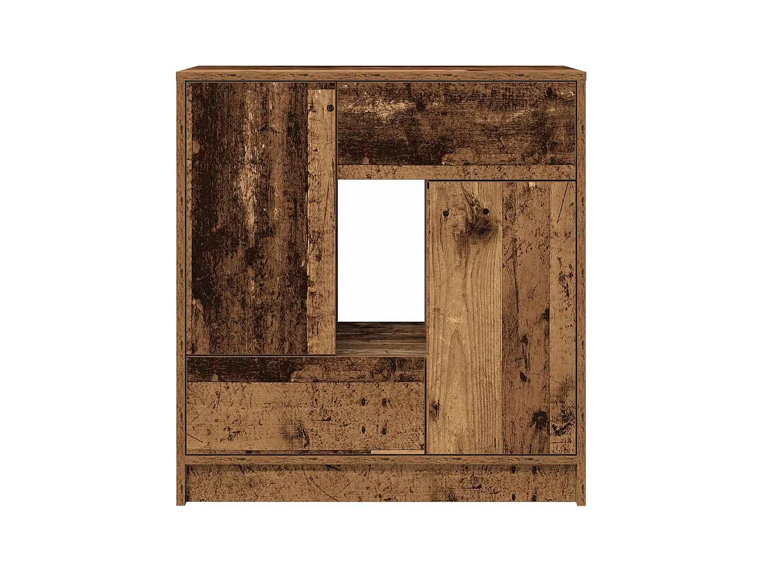 Buffet avec tiroirs et portes vieux bois 70,5x34x74,5 cm