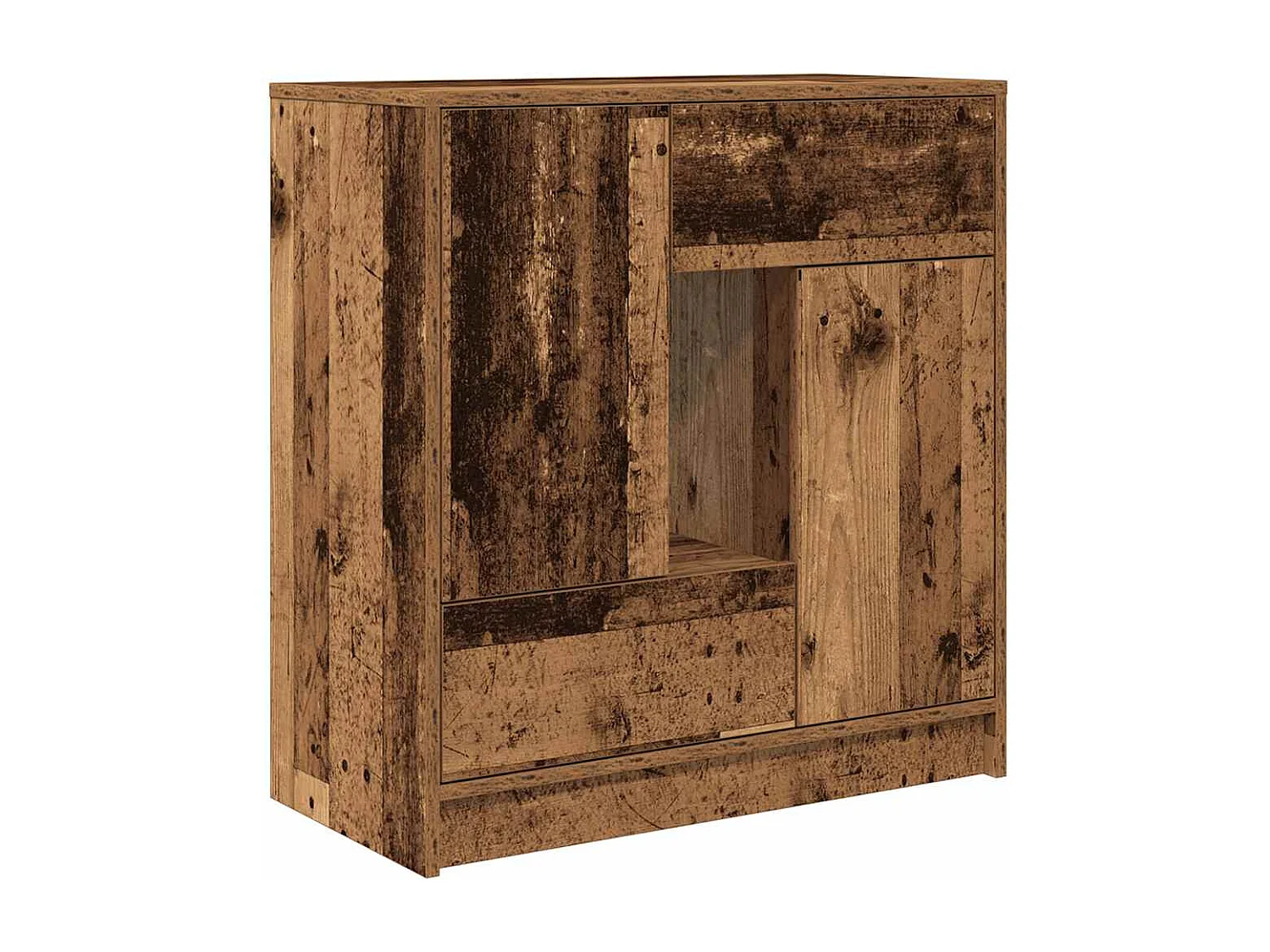 Buffet avec tiroirs et portes vieux bois 70,5x34x74,5 cm
